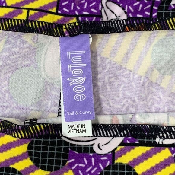 LuLaRoe Purple Mickey Print Women's‎ Tall & Curvy Leggings - Picture 7 of 7
